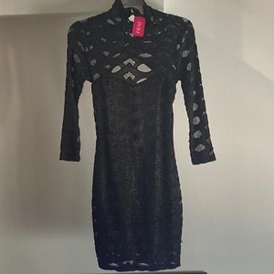 Black dress with gold shimmer